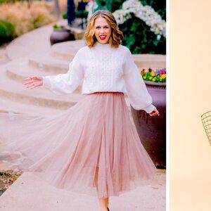 NWOT ChicWish Pink Tulle Maxi Skirt in Pink size L/XL but fits a Medium too